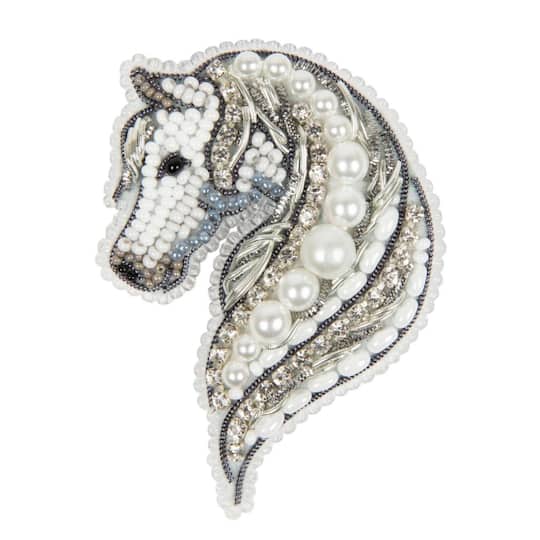 Charivna Mit Crystal Art Beadwork Horse Brooch Kit